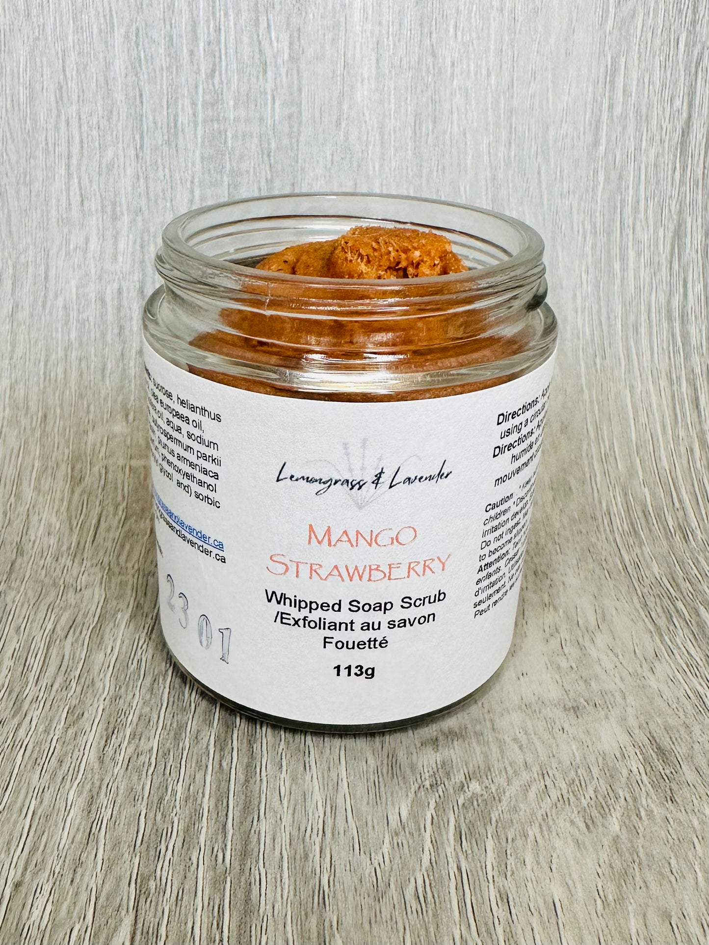 Mango Strawberry Whipped Soap Scrub/exfoliant au savon fouetté