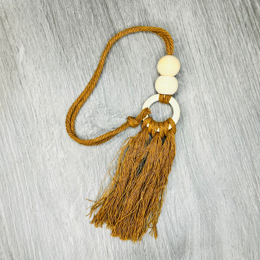 Essential Oil Diffuser Charm - Wood Beads/Macrame