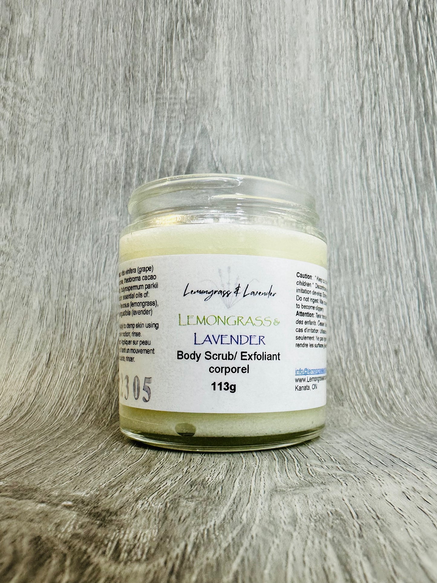 Lemongrass & Lavender body scrub/exfoliant pour corporel