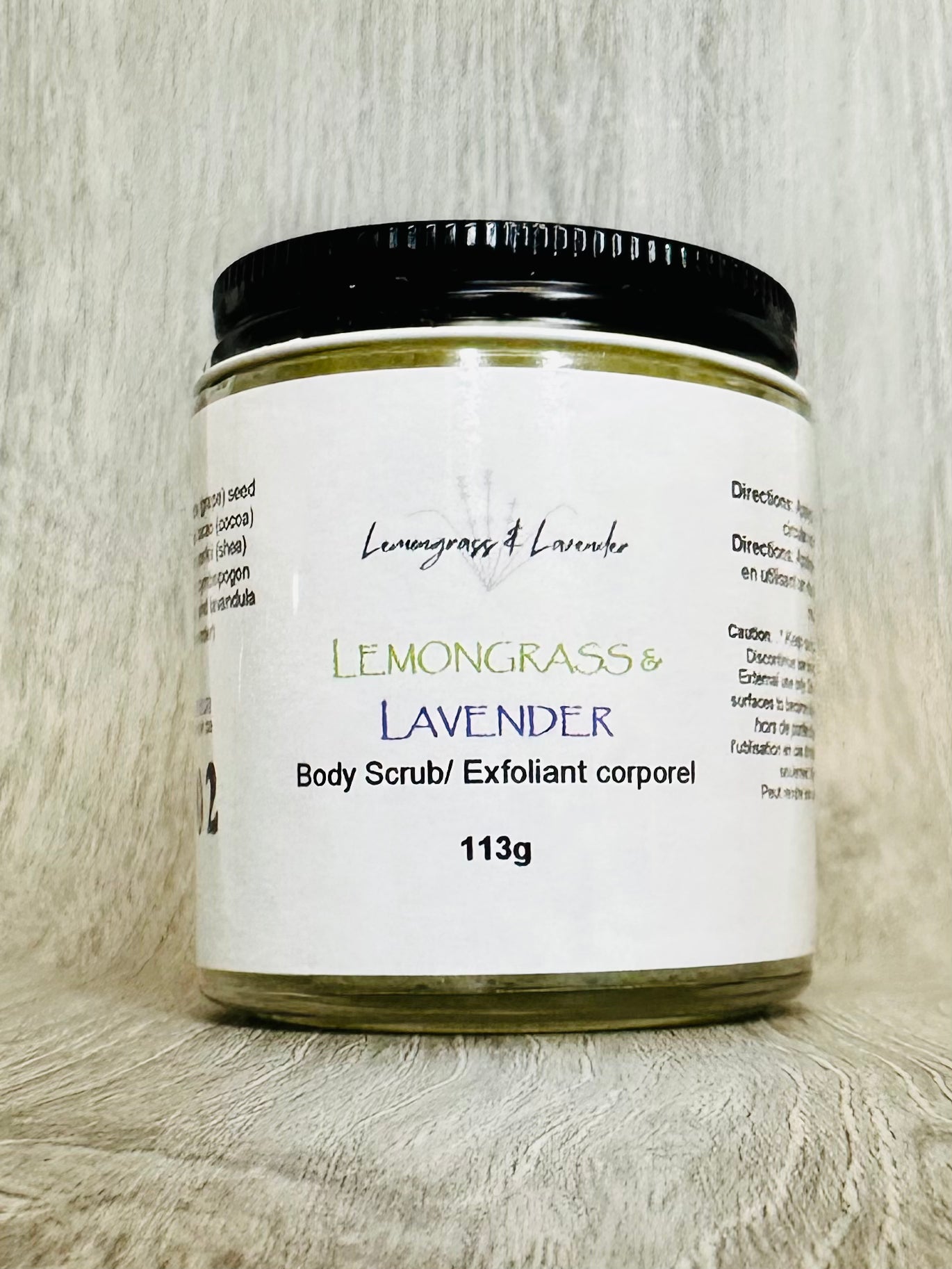 Lemongrass & Lavender body scrub/exfoliant pour corporel